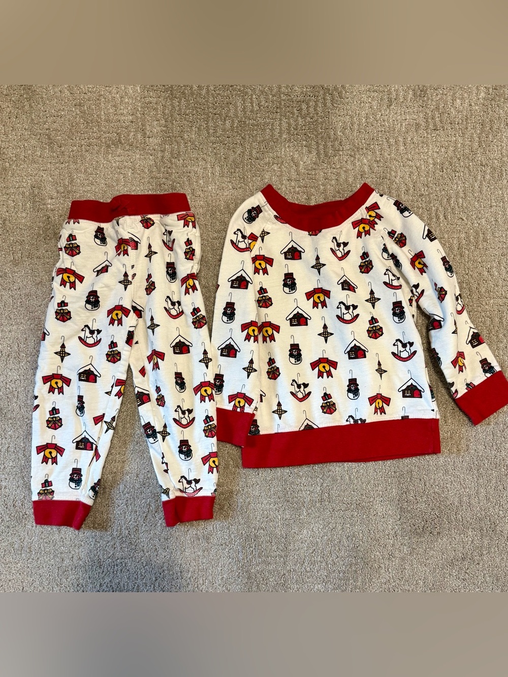 Monica + Andy Organic Cotton Christmas Sweat Set 3T Holiday Rocking Horse Sn